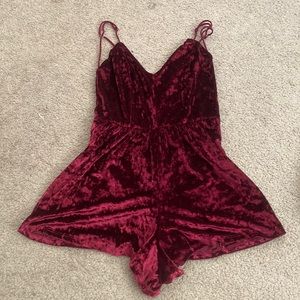 Magenta velvet romper